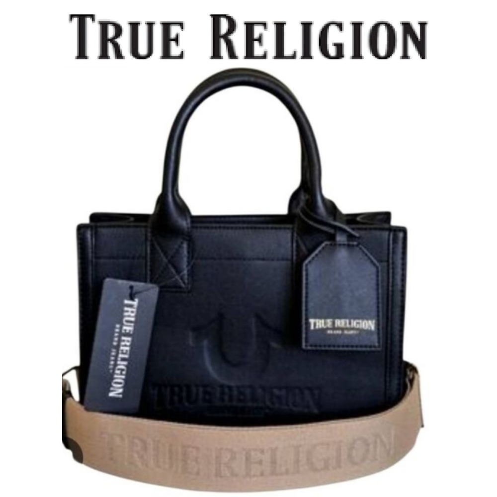 True Religion Horseshoe Logo Satchel- Black